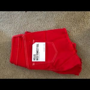 Boutique Red High Rise Shorts - NWT